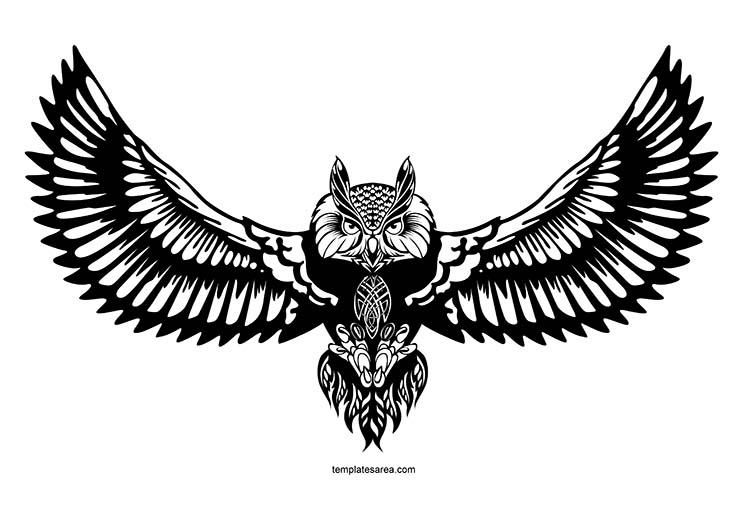 Owl 2D DXF cut file. Free download owl DXF art file.