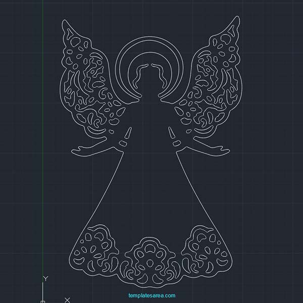 Ornate Angel DWG CAD Block File for Creative Projects