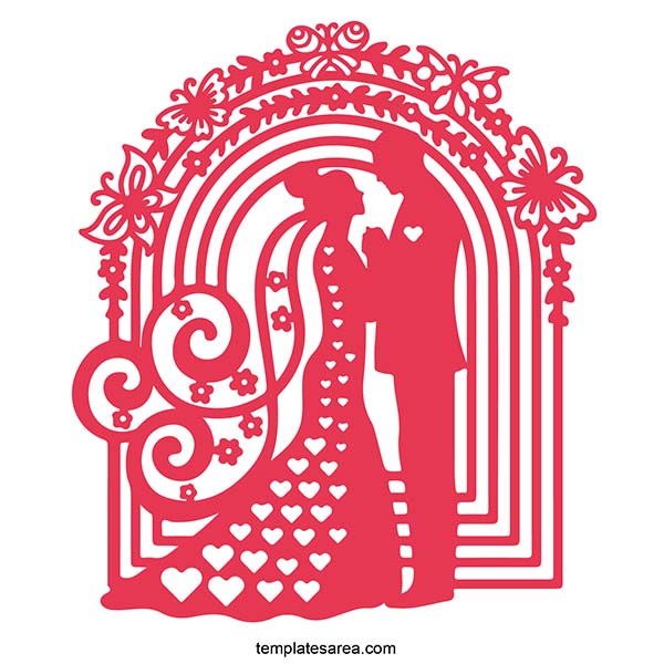 Bride And Groom Wedding Silhouette Svg File