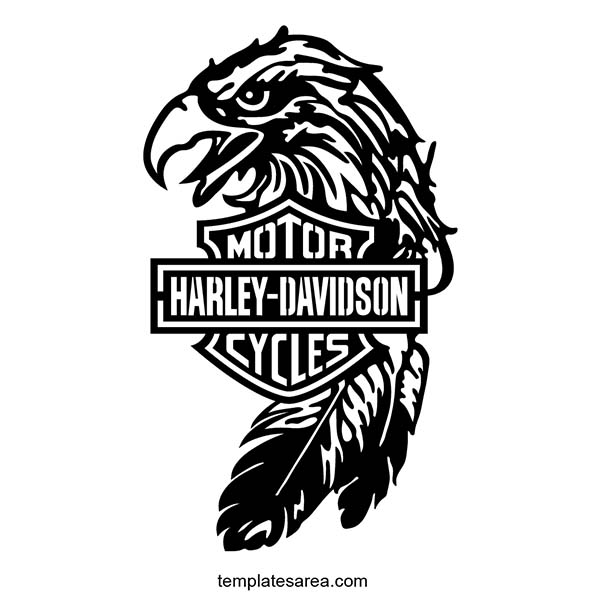 DXF File of The Harley Davidson Logo Inside the Eagle Design.