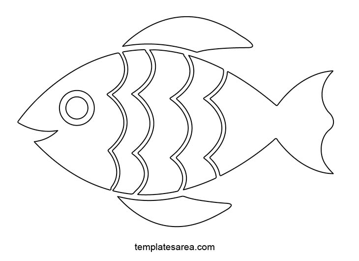Printable Fish Outline Pdf Template. Fish silhouette pattern drawing for cutout.