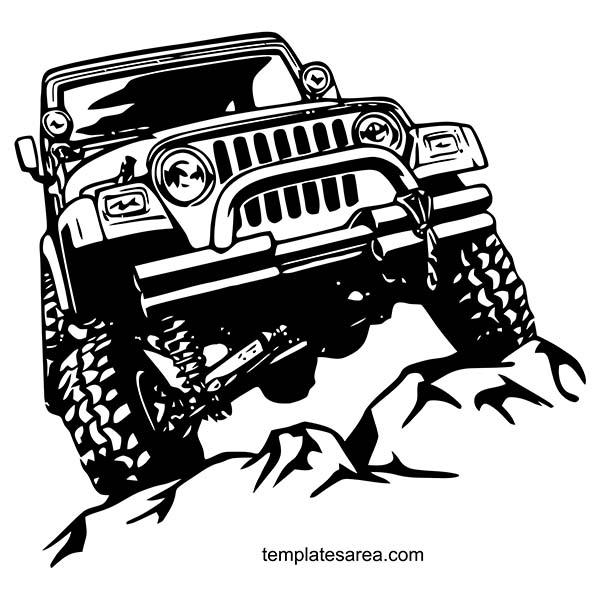 Free 4x4 Jeep Silhouette Vector - Transparent PNG & PDF Download