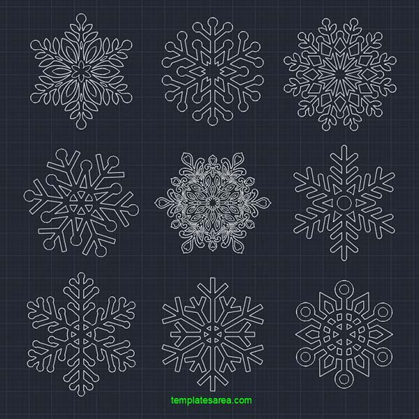 Snowflake CAD Drawings in a Free DWG File