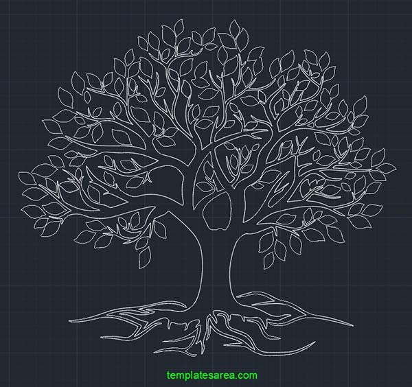 Tree DWG CAD block file for AutoCAD. DWG tree design drawing.
