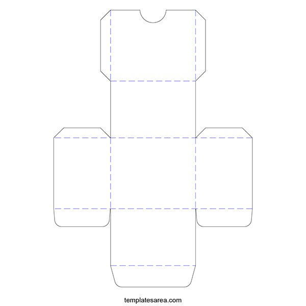 Printable 3d paper box template. Rectangle small box pattern with lid.