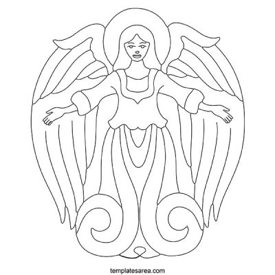 Printable Angel Template &amp; Coloring Page - TemplatesArea