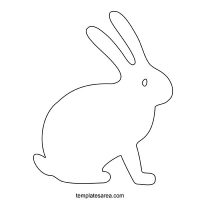 Printable Rabbit Silhouette Template for Crafts - TemplatesArea