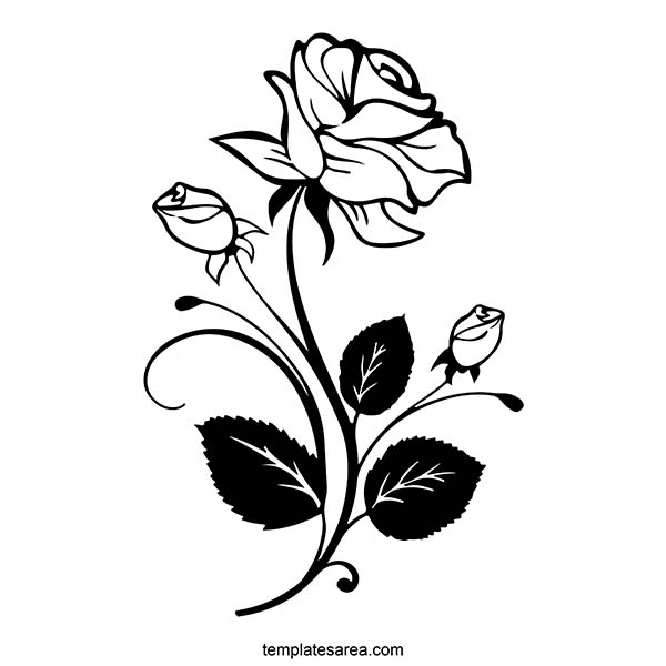 Looking for a professional-looking rose illustration? Download this free black and white rose clipart with a distinct rose with stem design. Available in PNG, SVG, and PDF formats, this high-resolution image is perfect for a variety of creative projects.