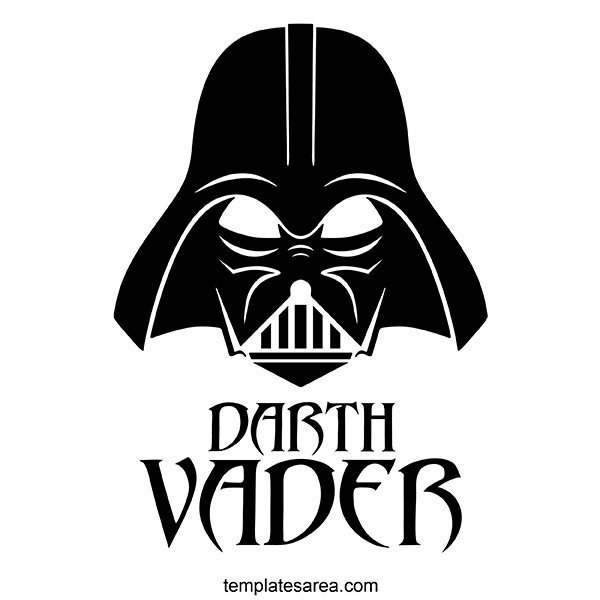 Free downloadable Darth Vader head and font SVG image.