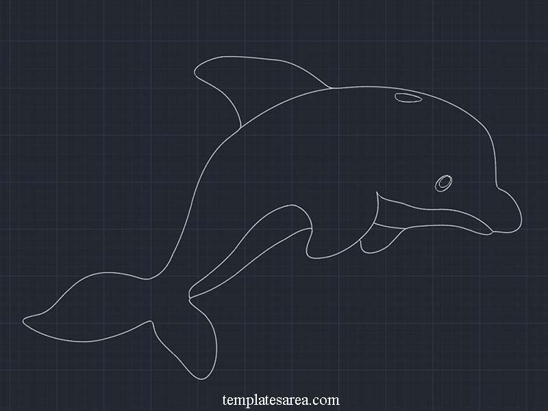 2D Dolphin DWG CAD Block File: Free Download