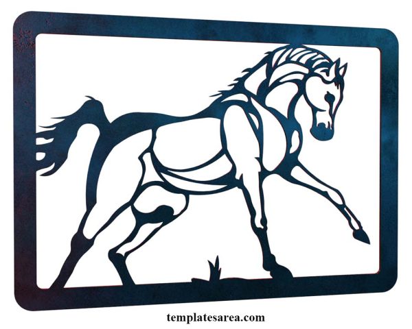Free Horse Wall Art DXF File for CNC Laser &amp; Plasma Cutting - TemplatesArea
