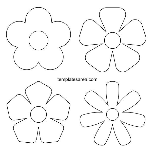 Simple Printable Flower Outline Templates for Crafts and Activit