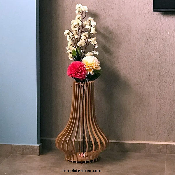 Beautiful Laser-Cut Wooden Vase: Download Free Design Files