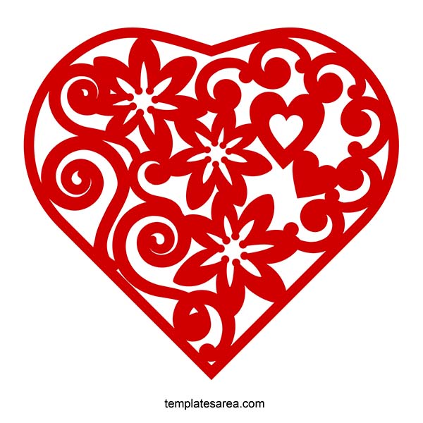 Valentine's Day Heart SVG Template File