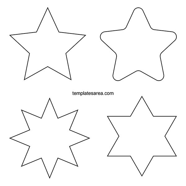 Printable 5-Pointed Star Outline Templates