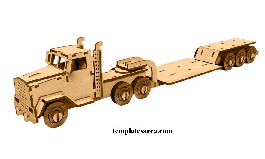 3D Puzzle From Laser-Cut Wooden Truck Model Plan