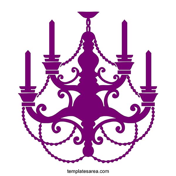 Chandelier Silhouette Design Available in SVG Vector File Format