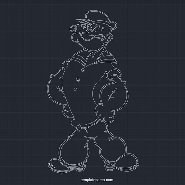 Free Popeye DWG CAD Block Drawing
