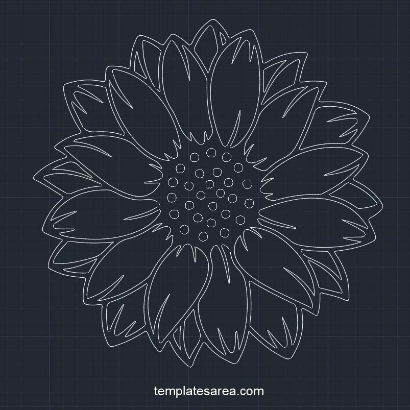 Free Sunflower DWG File for CAD