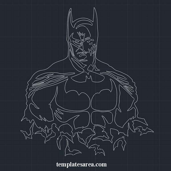 Batman CAD Block Design: Free DWG File Download for CAD and CNC