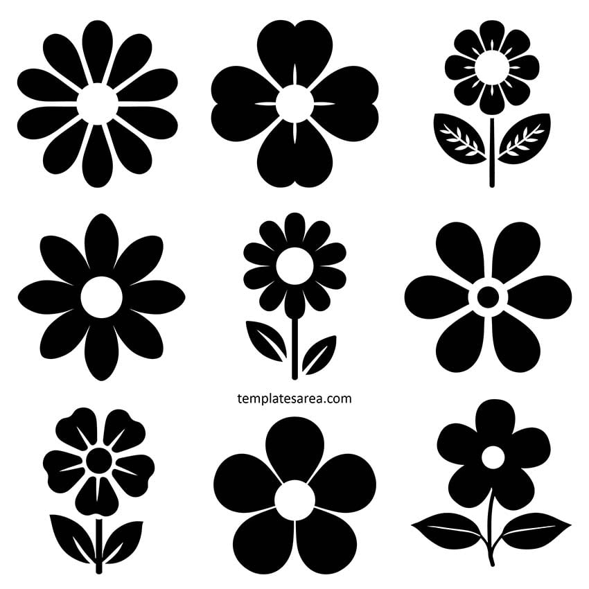 Need stunning flower images? Grab FREE SVG, PDF & PNG flower silhouettes! Perfect for logos, icons, prints, & Cricut projects. Download now!
