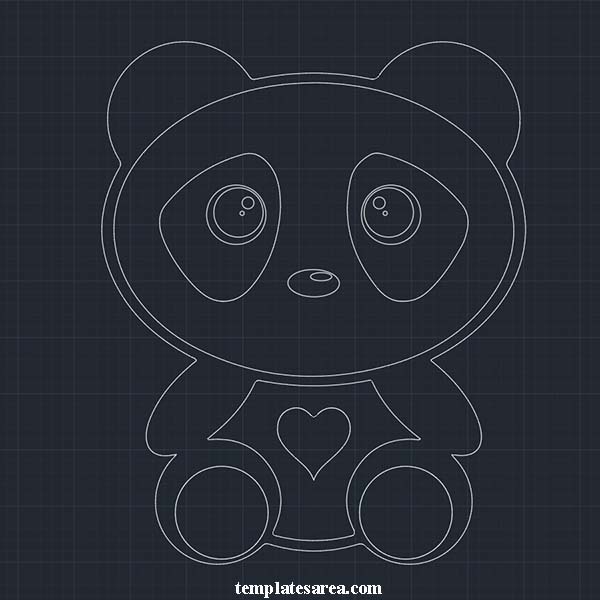 Free Downloadable 2D Panda DWG - Perfect for CAD Projects