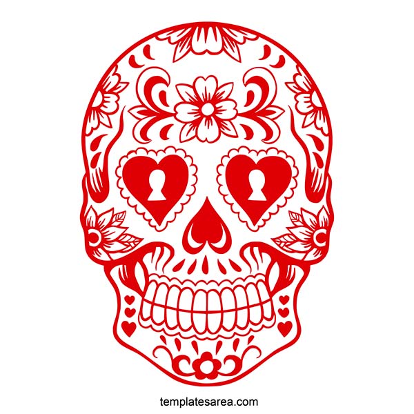 Free Downloadable Sugar Skull (Calavera) SVG Vector for Day of the Dead
