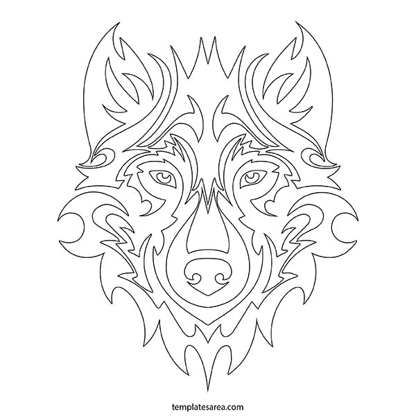 Tribal Wolf Head Tattoo: Strength and Style | Free Printable Tem