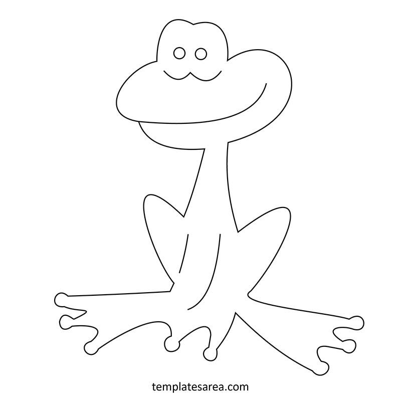 An engaging printable frog template to be colored and used in various fun and educational activities.