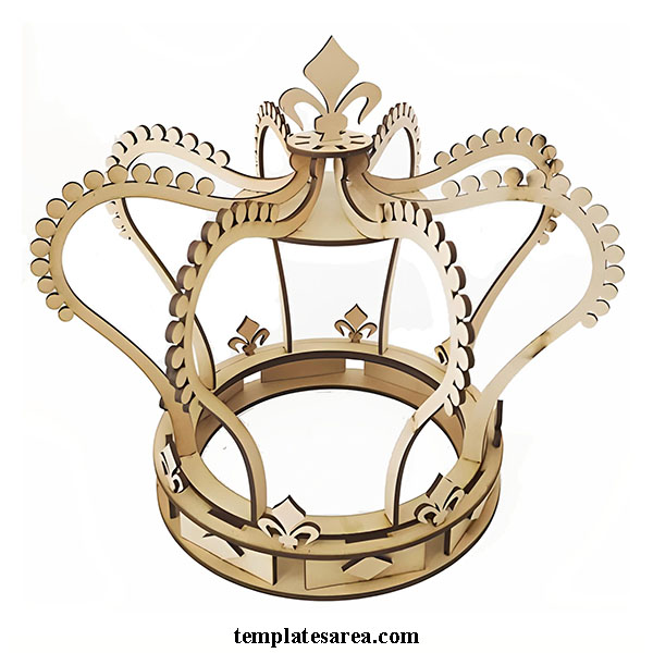 Free Download: 3D Laser Cut Medieval Wooden Crown Template