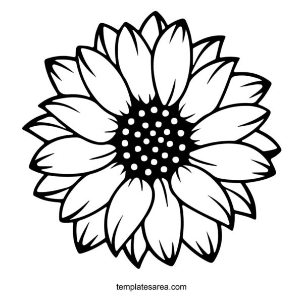Download free sunflower SVG cut file and transparent black and white PNG formats