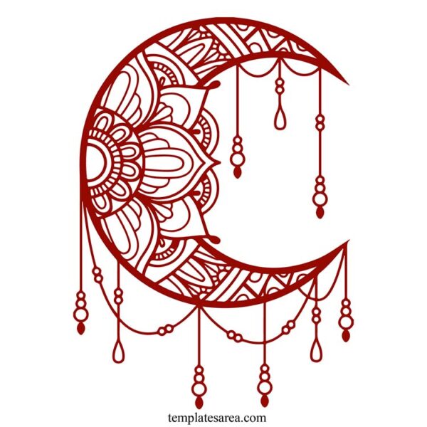 Crescent moon SVG file optimized for craft machines like Cricut, ideal for creating custom decals, stickers, and more.