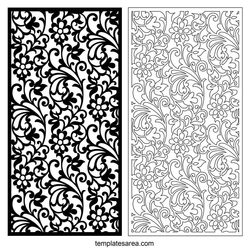 This floral laser cut pattern is perfect for creating architectural elements, garden screens, and other decorative pieces.