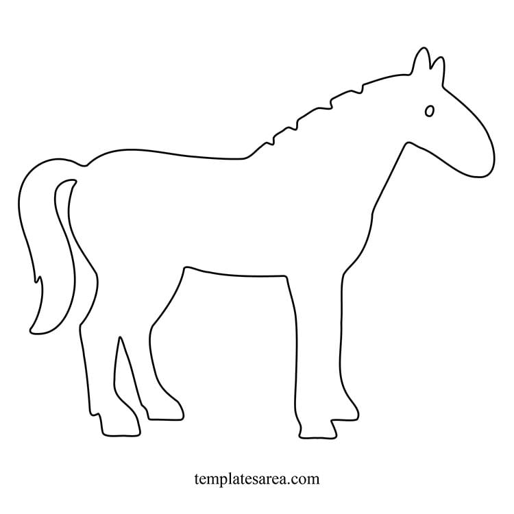 Get creative with our free horse outline template - perfect for coloring, crafts, and educational use.