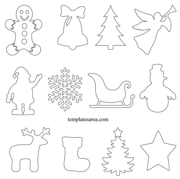 Free 12 Printable Christmas Ornament Shapes Templates - TemplatesArea