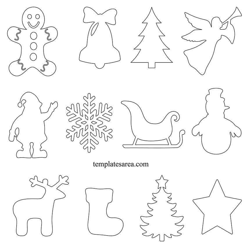 Free Printable Christmas Ornament Templates 12 Shapes TemplatesArea Free Printable Christmas Ornament Templates 12 Shapes TemplatesArea