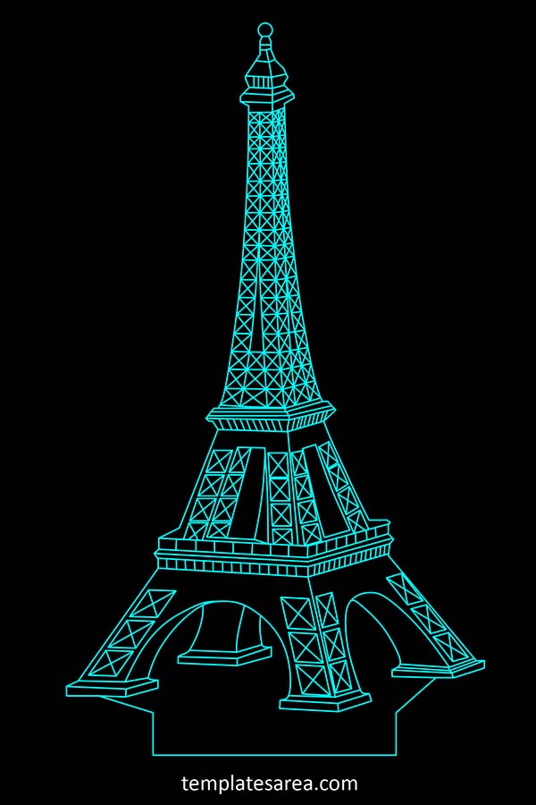 Create a 3D illusion of the Eiffel Tower with our LED lamp design. Free laser cut files available for a stylish Paris-themed DIY project.