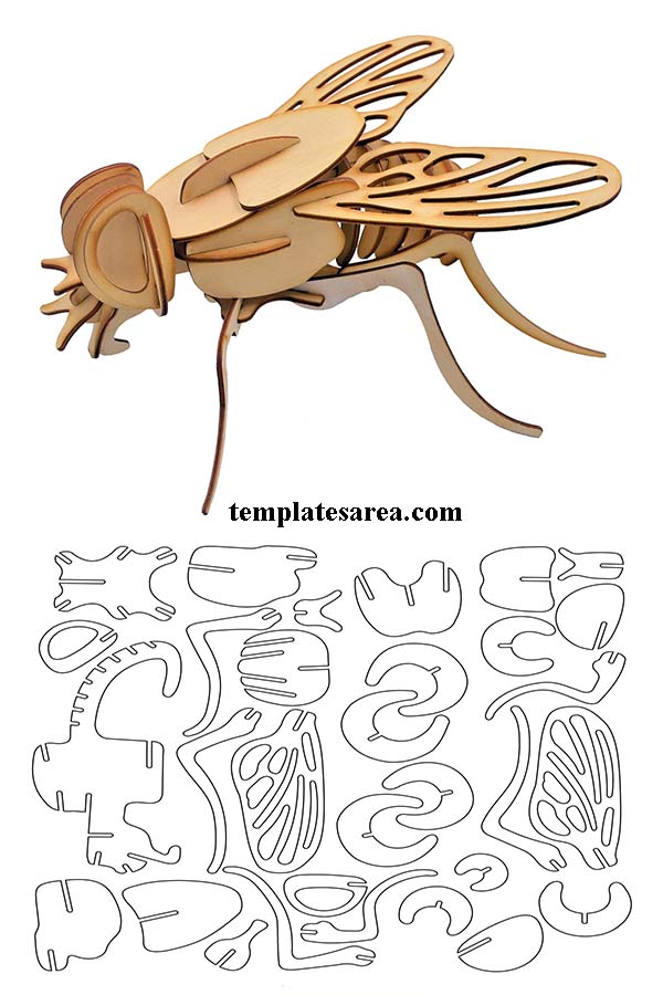 Looking for a unique DIY project? Our 3D wooden fly laser cut template are free to download and perfect for puzzle-making enthusiasts. Grab yours!