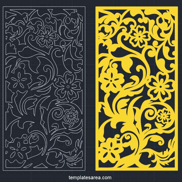 Discover the beauty of CNC design with our free floral pattern DWG file. Perfect for decorative panels and room dividers – download and start creating!
