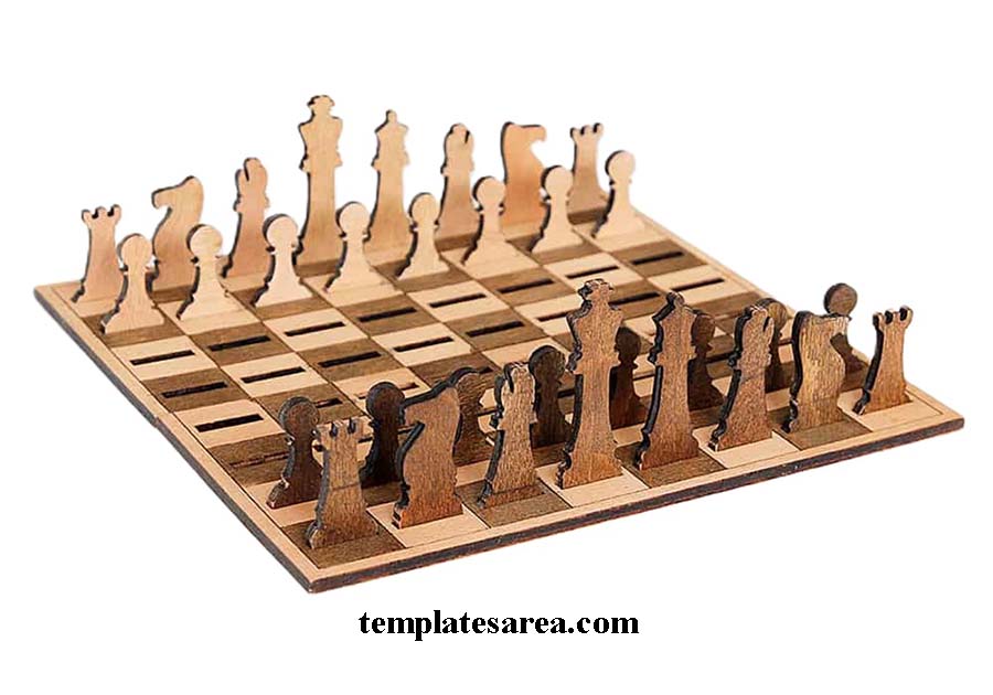Create a masterpiece that's both playable and display-worthy with this DIY laser-cut wooden chess set project.