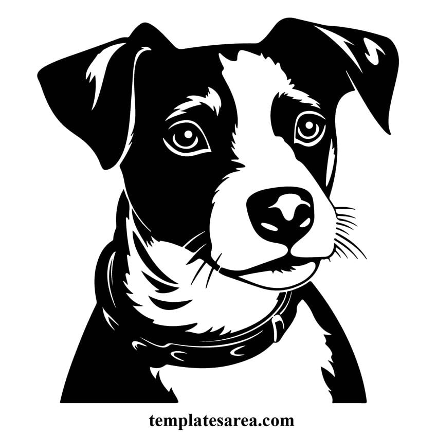 Jack Russell Dog Face Illustration - Free SVG & PNG Download