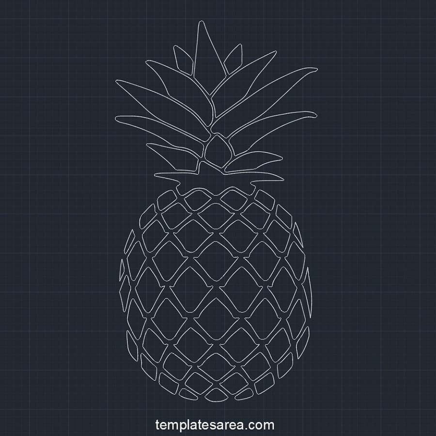 Infuse tropical elegance into your designs with our free Pineapple CAD block for AutoCAD. Perfect for CNC engraving, download your DWG file now!
