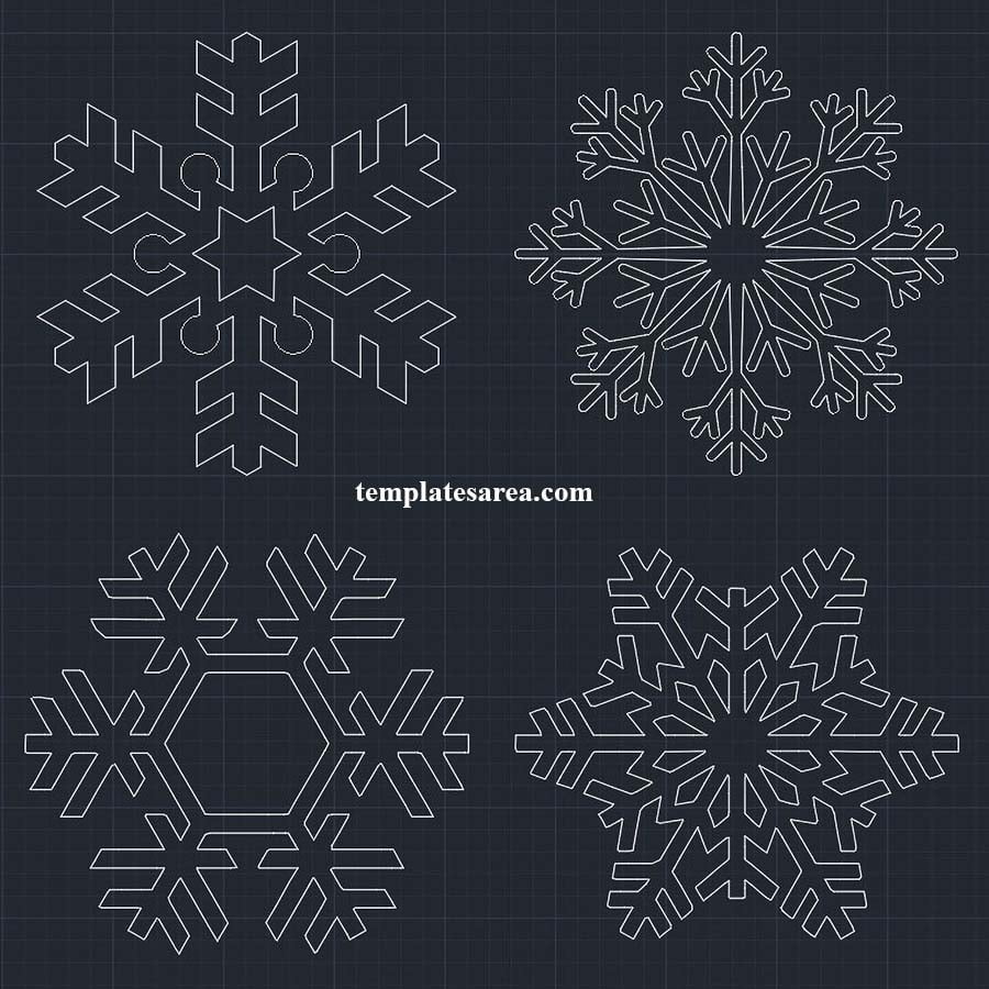 Download Free Snowflake Patterns DWG CAD Blocks for AutoCAD!