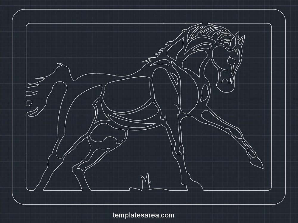 Create stunning horse-themed wall art with our free downloadable DWG CAD block. Ideal for CNC routing.